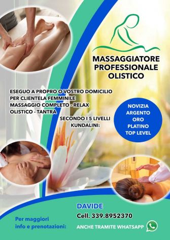Massaggiatore italiano specializzato nei trattamenti femminili Tel:3398952370