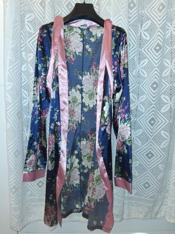 Vestaglia Donna a Kimono Fruscio in raso satinato lucido Taglia Unica - Foto 2