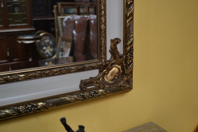 Specchiera rettangolare stile francese dorata - Foto 4