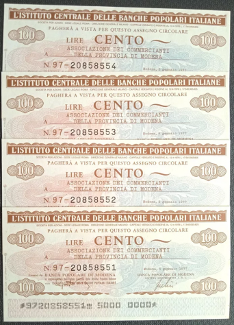 Miniassegni da 100 Lire FDS - 1977 - Foto 2