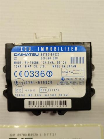 CENTRALINA IMMOBILIZER DAIHATSU Terios 2° Serie 89780-B4020 K3VE benzina 1298 (06) - Foto 2