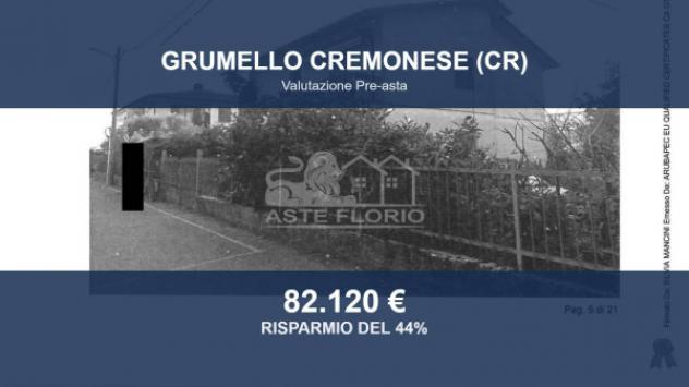 Immobile in asta di 146 m² con più di 5 locali e box auto in vendita a Grumello Cremonese ed Uniti