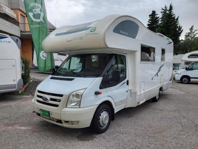 CAMPER RIMOR FORD MANSARDATO 7 POSTI DOPPIA DINETTE LETTI CASTELLO CLIMATIZZATORE GARAGE GENERALI USATO - Foto 2