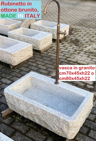 Lavello lavandino in pietra granito 80cm - Foto 6