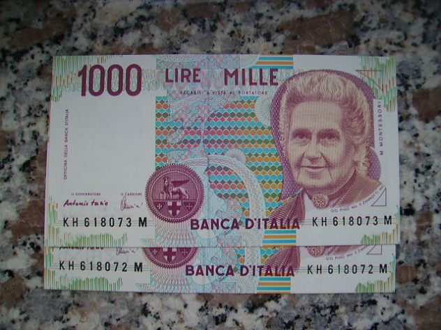 1.000 LIRE CON NUMERI DI SERIE CONSECUTIVI -