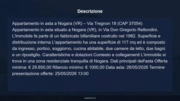 Immobile in asta di 117 m² con più di 5 locali in vendita a Nogara - Foto 8