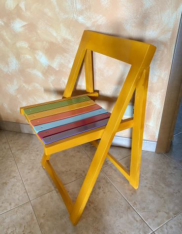 Sedia vintage arancione pieghevole - Foto 7