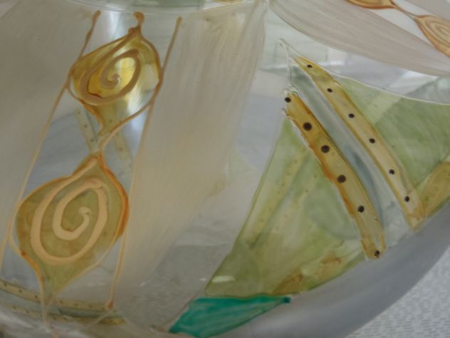 Centrotavola vaso vetro decorato - Foto 3