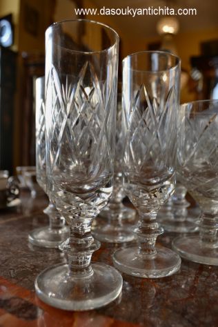 Servizio  bicchieri in cristallo vintage Webb Corbett anni 60 modello georgiano - Foto 9