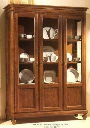 Cristallera Udine 3 Ante Vetro cod 001 in Legno Arredo Arte Povera