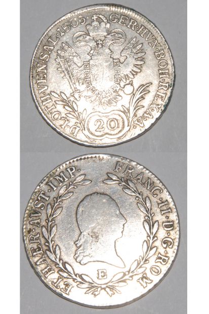 MONETE ARGENTO *20 BAYRERUTH 1763 - 20 KREUZER 1805* - Foto 2