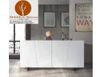 Mobli Moderni In Legno Credenza 4 Ante Abete Bianco Spazzolato cod 208M