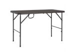 Tavolo da Giardino Marrone Pieghevole 120x60x74 cm HDPE Rattan