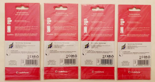 4 confezioni pellicole protettive Vodafone per V860 Smart 2 nuovo con cellophane - Foto 2