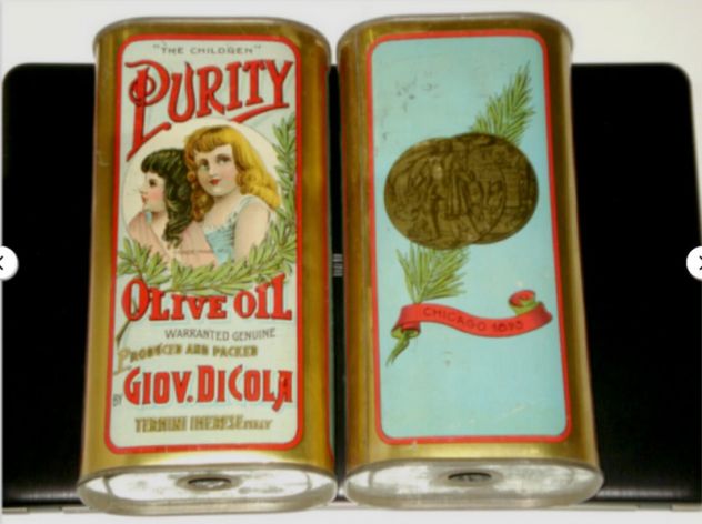 scatola di latta pubblicità olio cola fabbrica termini imerese vintage antica - Foto 5
