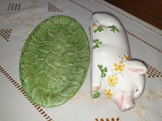 Portaburro o burriera fine porcellana a forma di Maialino - Foto 3