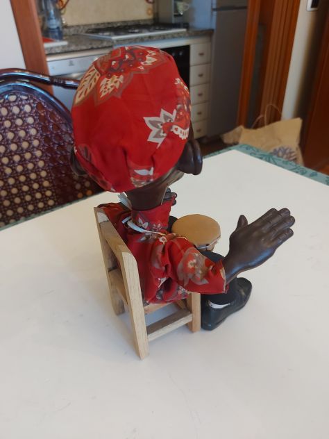 Statuetta suonatore tamburo etnico vintage 30 cm - Foto 2
