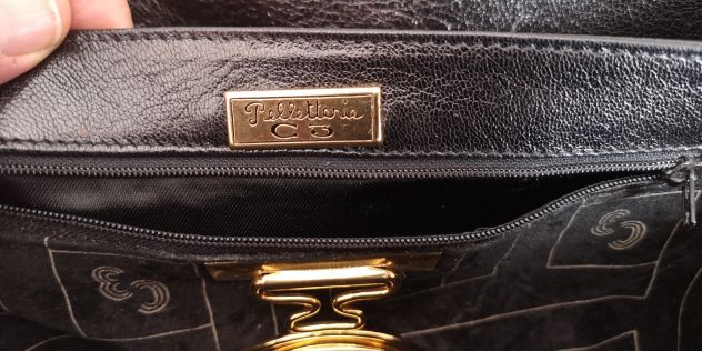 Borsa vera pelle nera coccodrillo - Foto 6