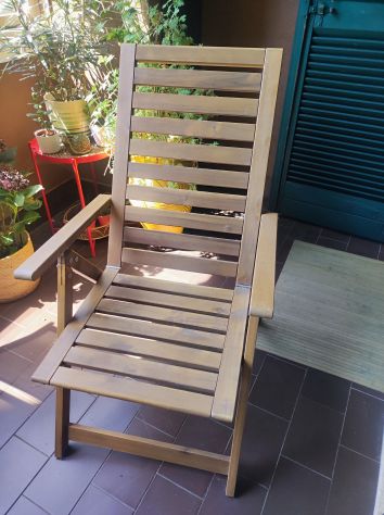 Poltrona pieghevole in legno con cuscino (Ikea) - Foto 4
