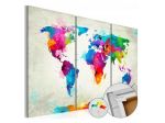 Quadro Di Sughero In 3 Parti Con Mappamondo Arredalacasa