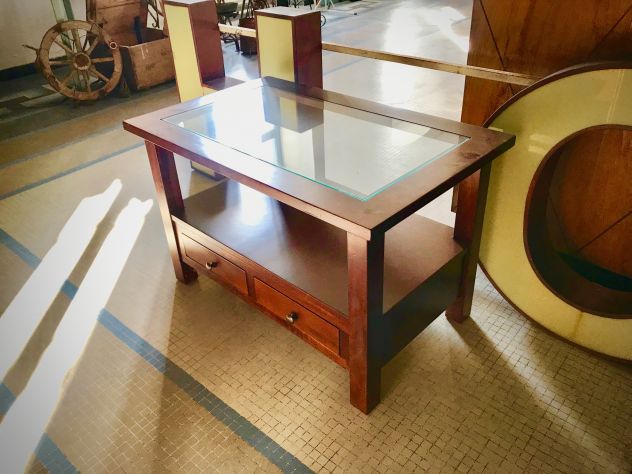Tavolino in legno massiccio arte povera - Foto 3