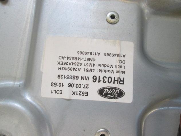 4M51-A264A26-EK MECCANISMO ALZA-VETRO ALZA-CRISTALLO PORTA POSTERIORE DESTRA FORD FOCUS SW 1.8 D 85KW 5M 5P (2006) RICAMBIO USATO - Foto 2