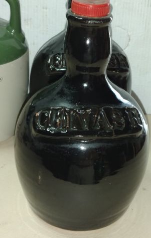 LOTTO DI 4 FIASCHETTE DI LIQUORE IN CERAMICA PESANTE VINTAGE - Foto 5