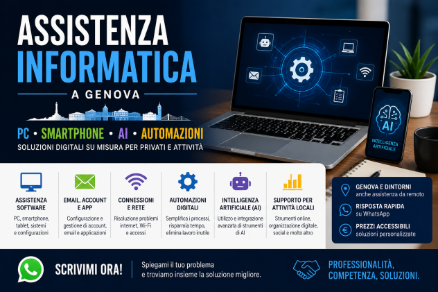 Assistenza informatica e AI a Genova anche automazioni