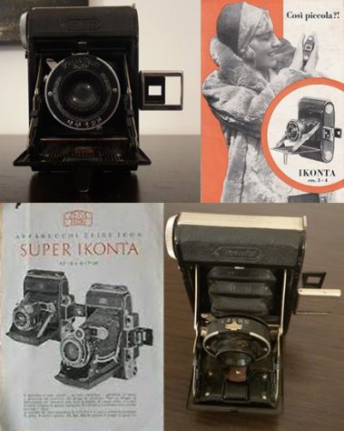 ZEISS IKON IKONTA 520-18 A SOFFIETTO CON CUSTODIA ANNI '30.