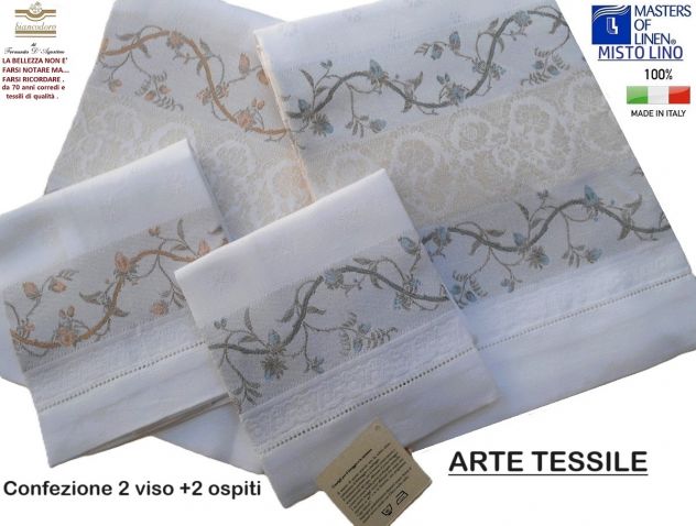 TOVAGLIE ASCIUGAMANI LENZUOLA FIANDRA LINO TESSUTI A TELAIO - Foto 3
