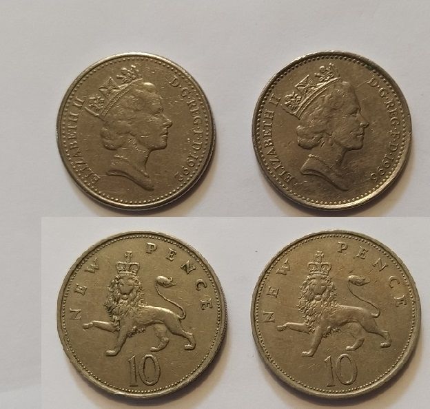 R63- REGNO UNITO - MONETE RARE CON DIFETTO DI CONIO.