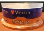 DVD-R della Verbatim da 4.7GB - Speed 16X - Pacco da 25 pezzi NUOVO SIGILLATO