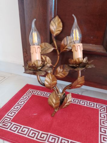 Coppia Applique da Parete 2 Luci Antiche Vintage con Lampadine - Foto 4