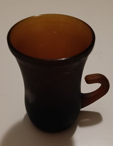 Set di 10 bicchieri vintage da caffè/liquore in vetro ambrato - Foto 3