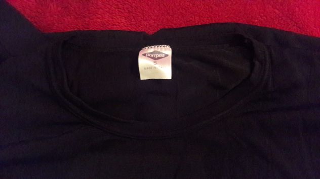 Maglietta sancrata nera elasticizzata Pompea Tg S - NUOVA - Foto 2