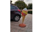 Insegna per gelateria in vetroresina, gelato 3D, tridimensionale, insegna a vela