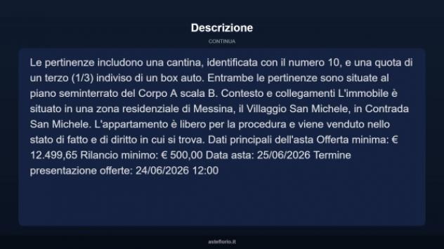 Immobile in asta di 120 m² con più di 5 locali e box auto in vendita a Messina - Foto 4
