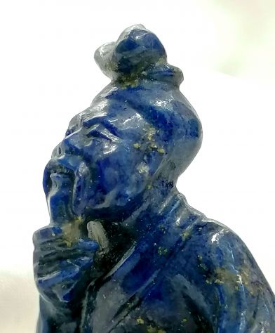 BELLISSIMA ANTICA PICCOLA SCULTURA IN AUTENTICO LAPISLAZZULO, CINA, INIZIO 1900. - Foto 6