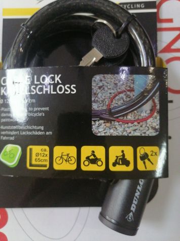 Lucchetto catena per bicicletta e monopattino Dunlop antifurto. Articolo Nuovo - Foto 2