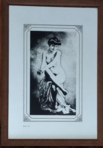 QUADRO A SPECCHIO RIGHETTI PROD DONNA SEDUTA SVESTITA ANNI 70 - Foto 6