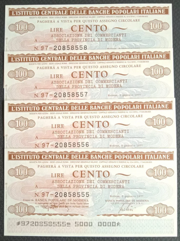 Miniassegni da 100 Lire FDS - 1977 - Foto 3