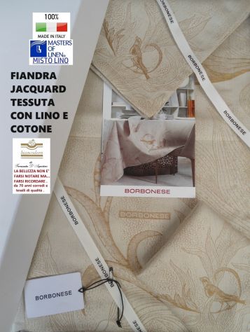 TOVAGLIA ELEGANTE BORBONESE FIANDRA LINO CM. 270 X 170 CON 12 TOV.LI - Foto 8
