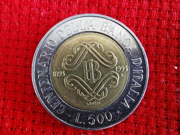 MONETA 500 LIRE ( CENTENARIO DELLA BANCA D'ITALIA 1893 - 1993 )