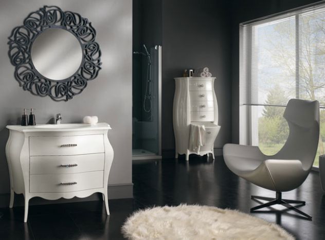 Mobili Rustici Firenze Bagno Completo con marmo moderno laccato cod 7309