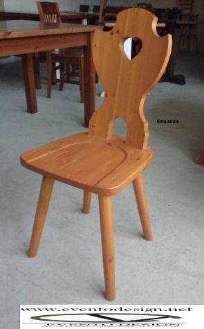 sedia tirolese, sedia cuore per baite - Foto 3
