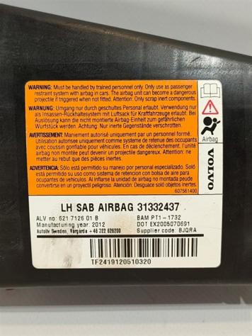 AIRBAG SEDILE SINISTRO VOLVO S80 2° Serie 31332437 B6324S (06) - Foto 2