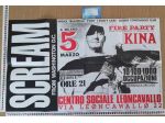 Manifesto/poster Centro Sociale Leoncavallo .Locandina 1988 concerto Scream+Kina