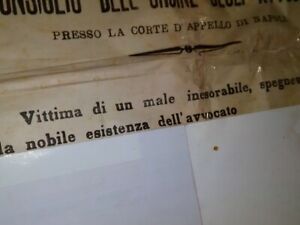 ANTICO MANIFESTO LUTTUOSO DEL 1921 DI NAPOLI - Foto 8