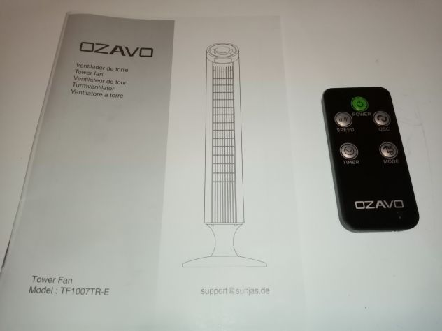 Ventilatore  a torre nero con timer 45 w - 3 livelli di potenza - telecomando - Foto 3