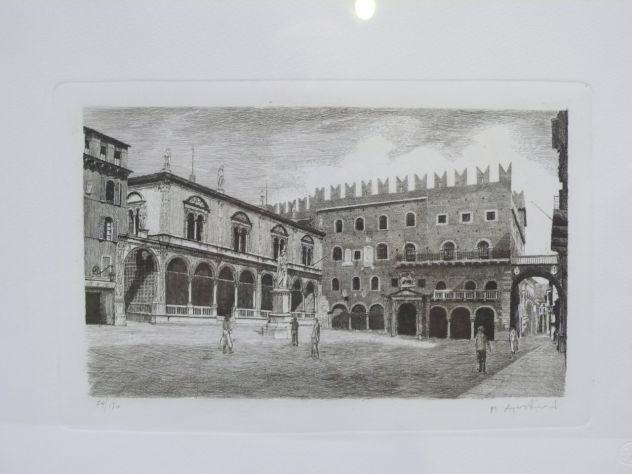 Acqueforti Verona Piazza dei Signori Stampe d'Arte L'Ippogrifo - Foto 3
